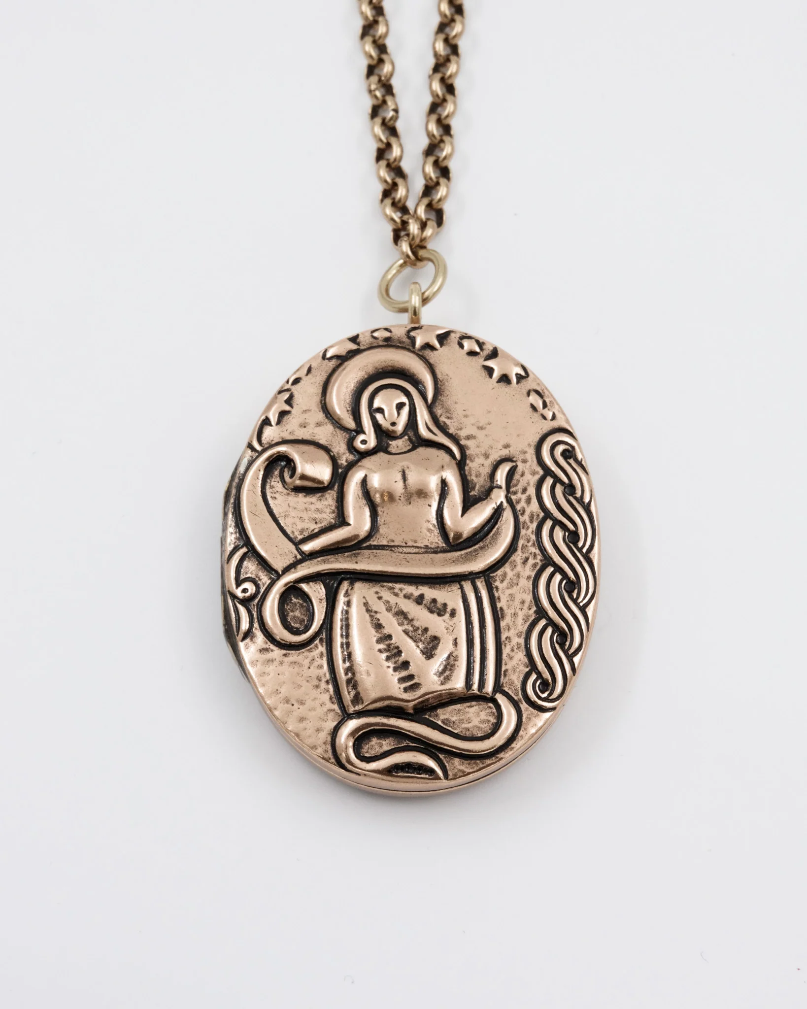 Pidetty Madonna-medaljonki iso 70 cm pronssi